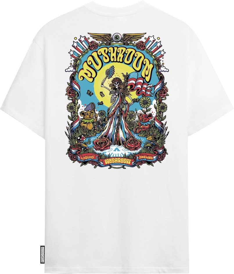 T-shirt m/m Skull Flowers