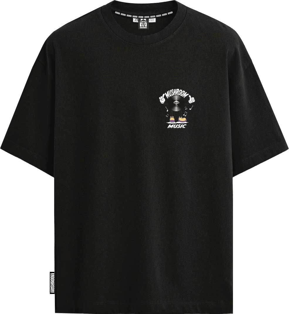 T-SHIRT M/M 100% COTONE MUSIC NERO