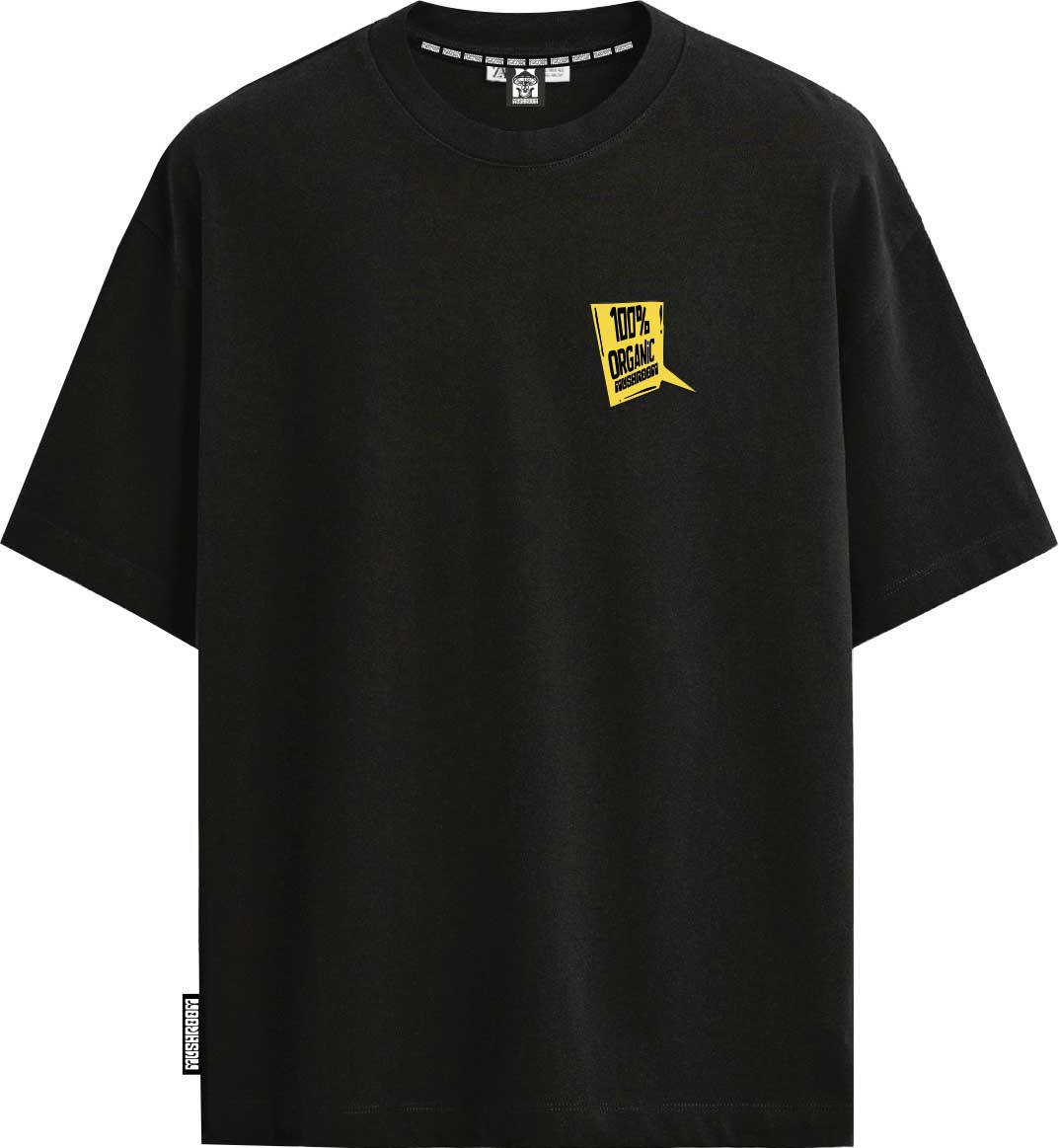 T-SHIRT M/M 100% COTONE ORGANIC NERO