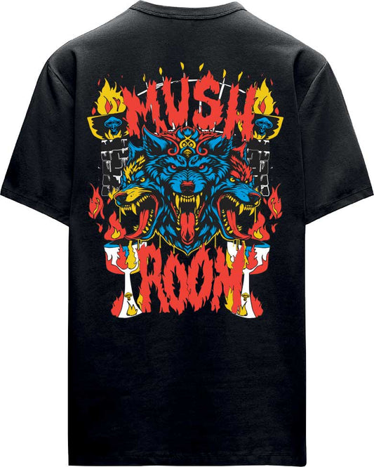 T-SHIRT MUSHROOM WOLF FIRE
