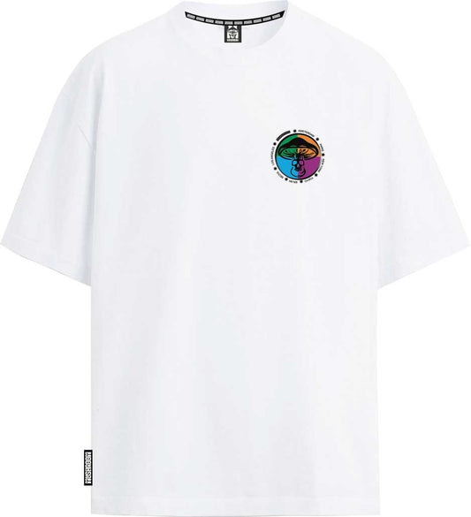 T-SHIRT M/M 100% COTONE COLOR CIRCLE BIANCO