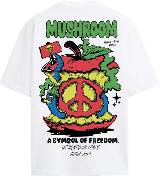 T-SHIRT M/M 100% COTONE ORGANIC CLUB BIANCO