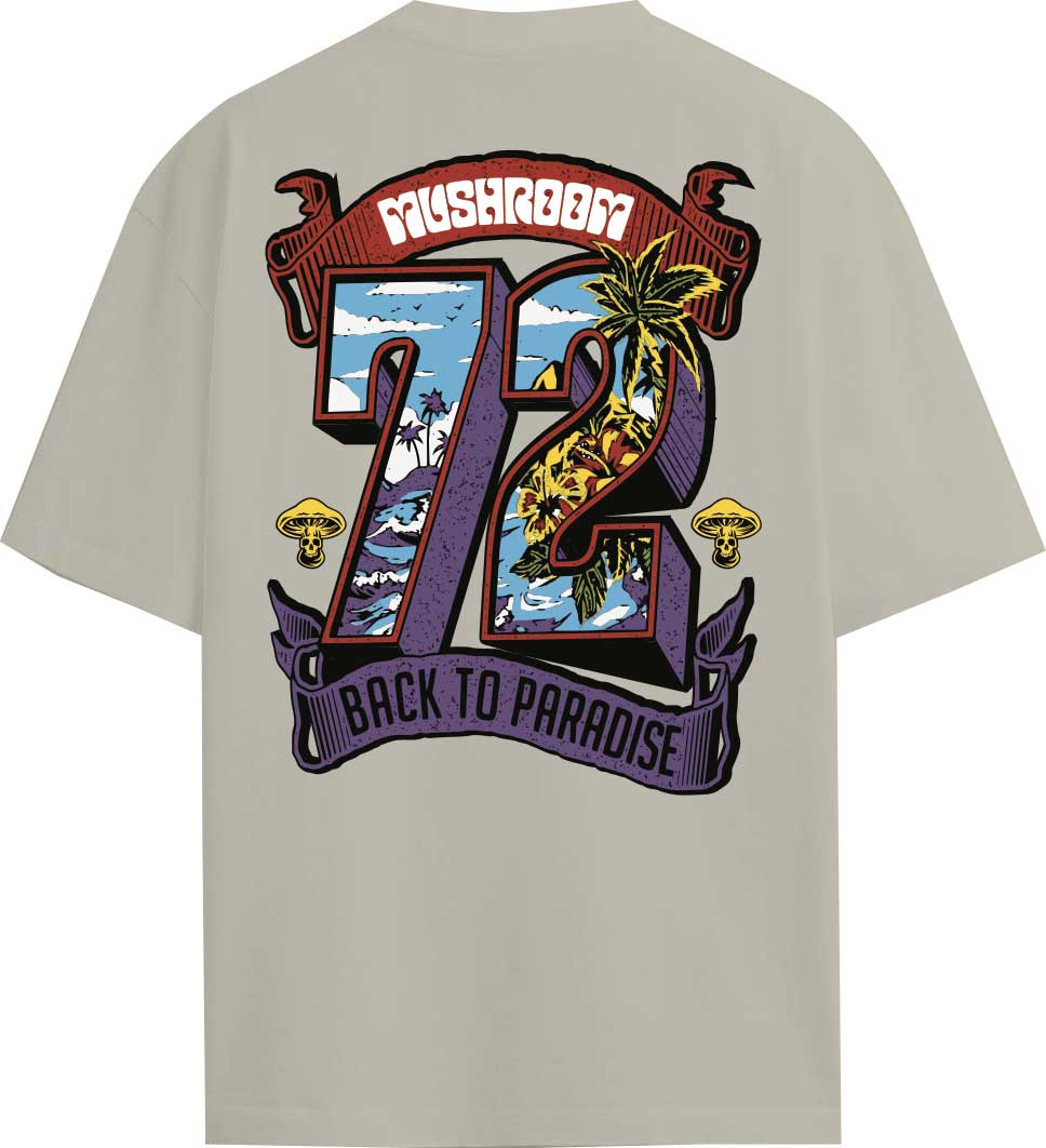 T-SHIRT M/M 100% COTONE BACK TO PARADISE OYSTER