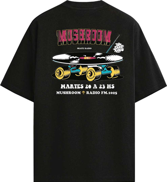 T-SHIRT M/M 100% COTONE SKATE RADIO NERO