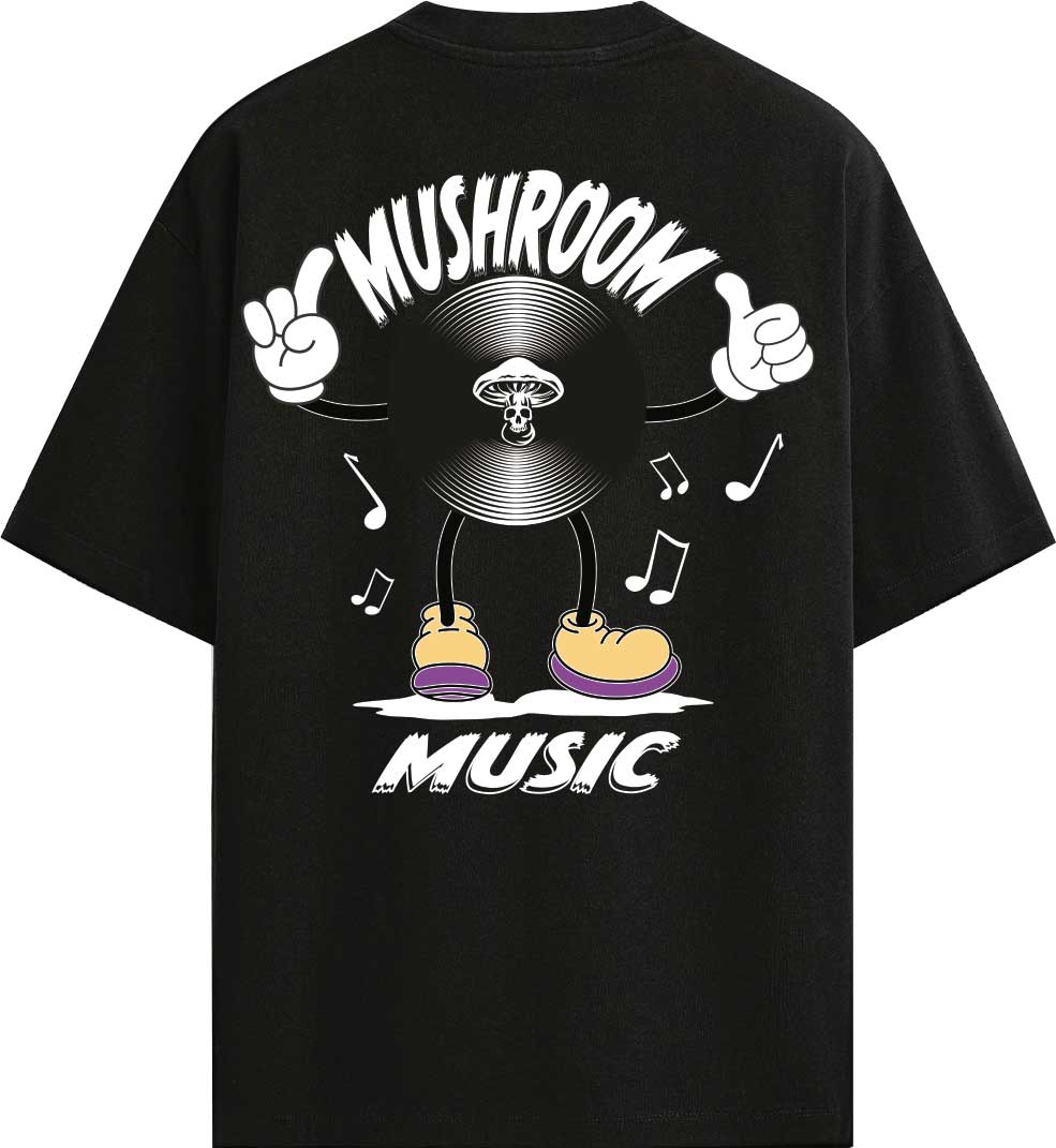 T-SHIRT M/M 100% COTONE MUSIC NERO