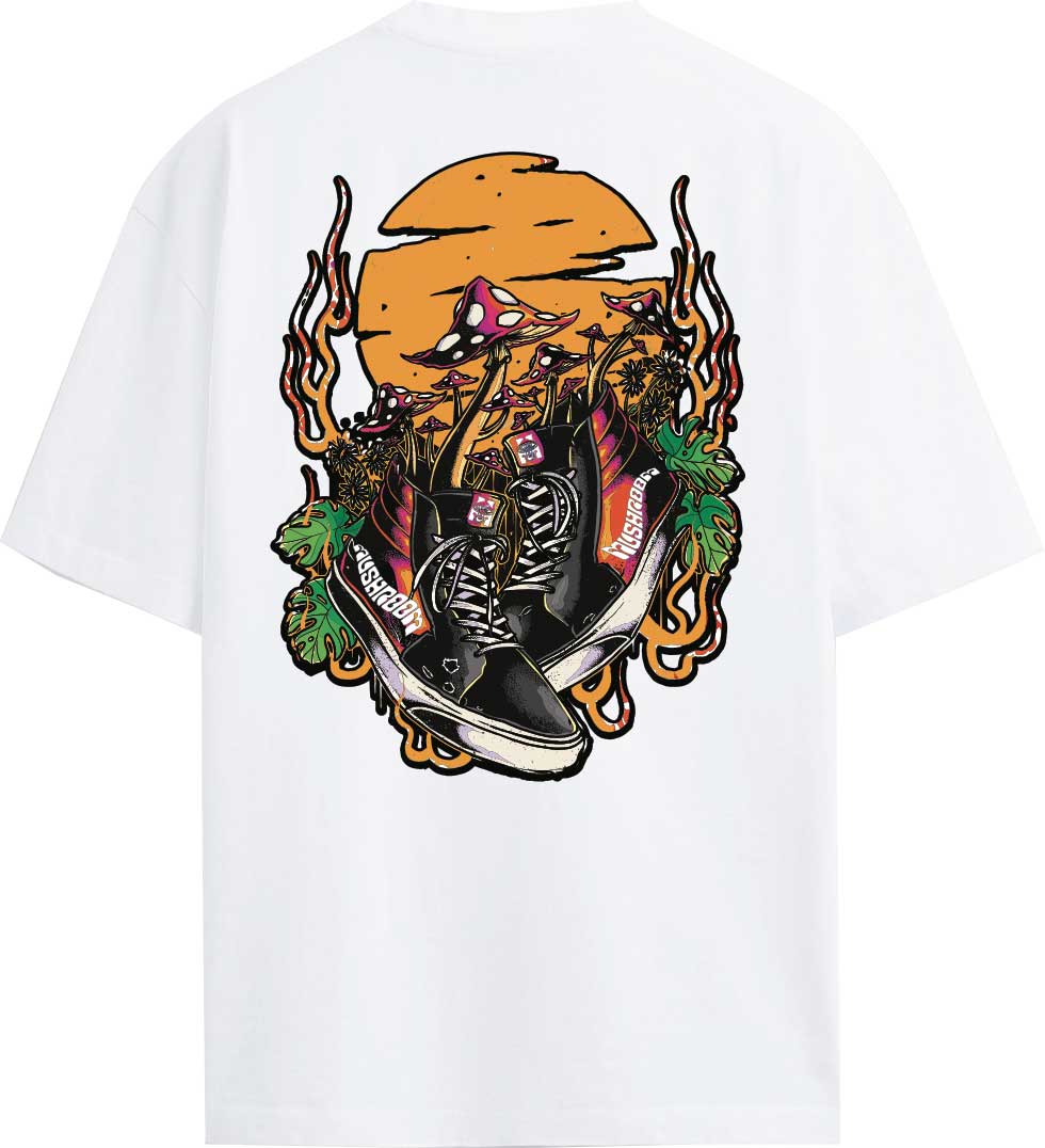 T-SHIRT M/M 100% COTONE DESERT FLAME BIANCO