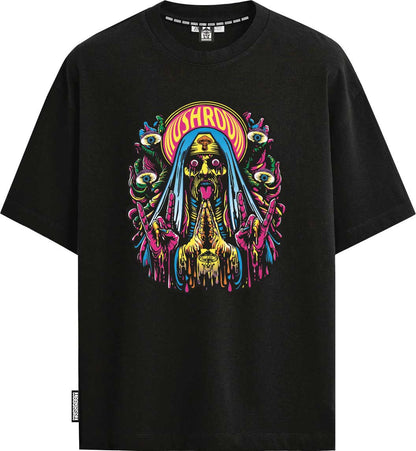 T-SHIRT M/M 100% COTONE LIQUID TRIPPY NERO
