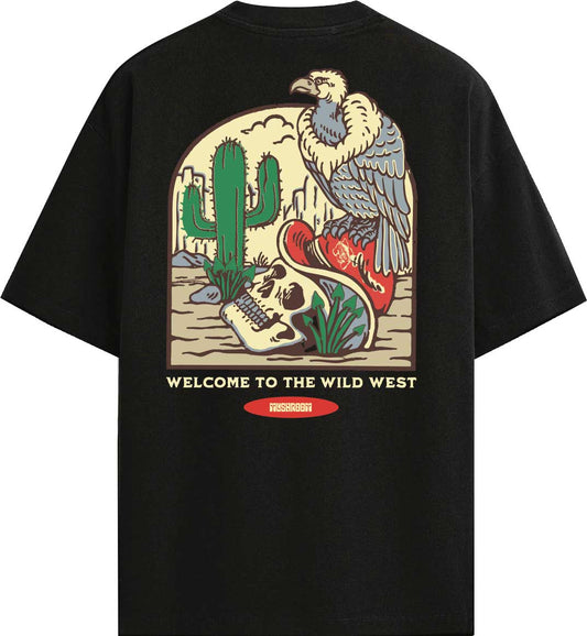 T-SHIRT M/M 100% COTONE THE WILD WEST NERO
