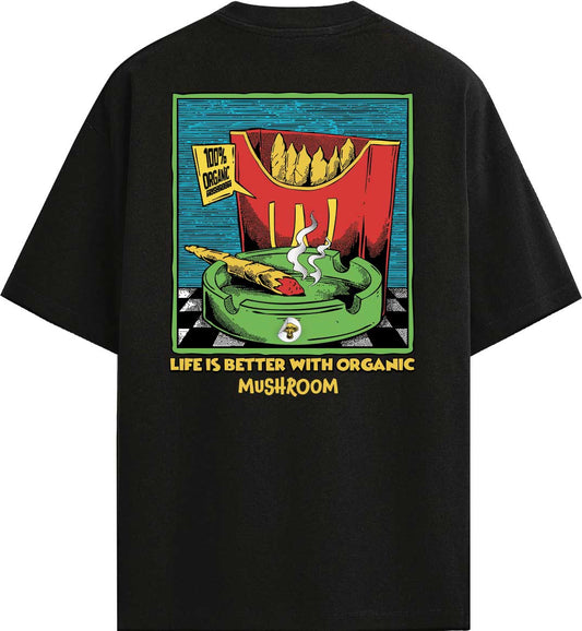 T-SHIRT M/M 100% COTONE ORGANIC NERO