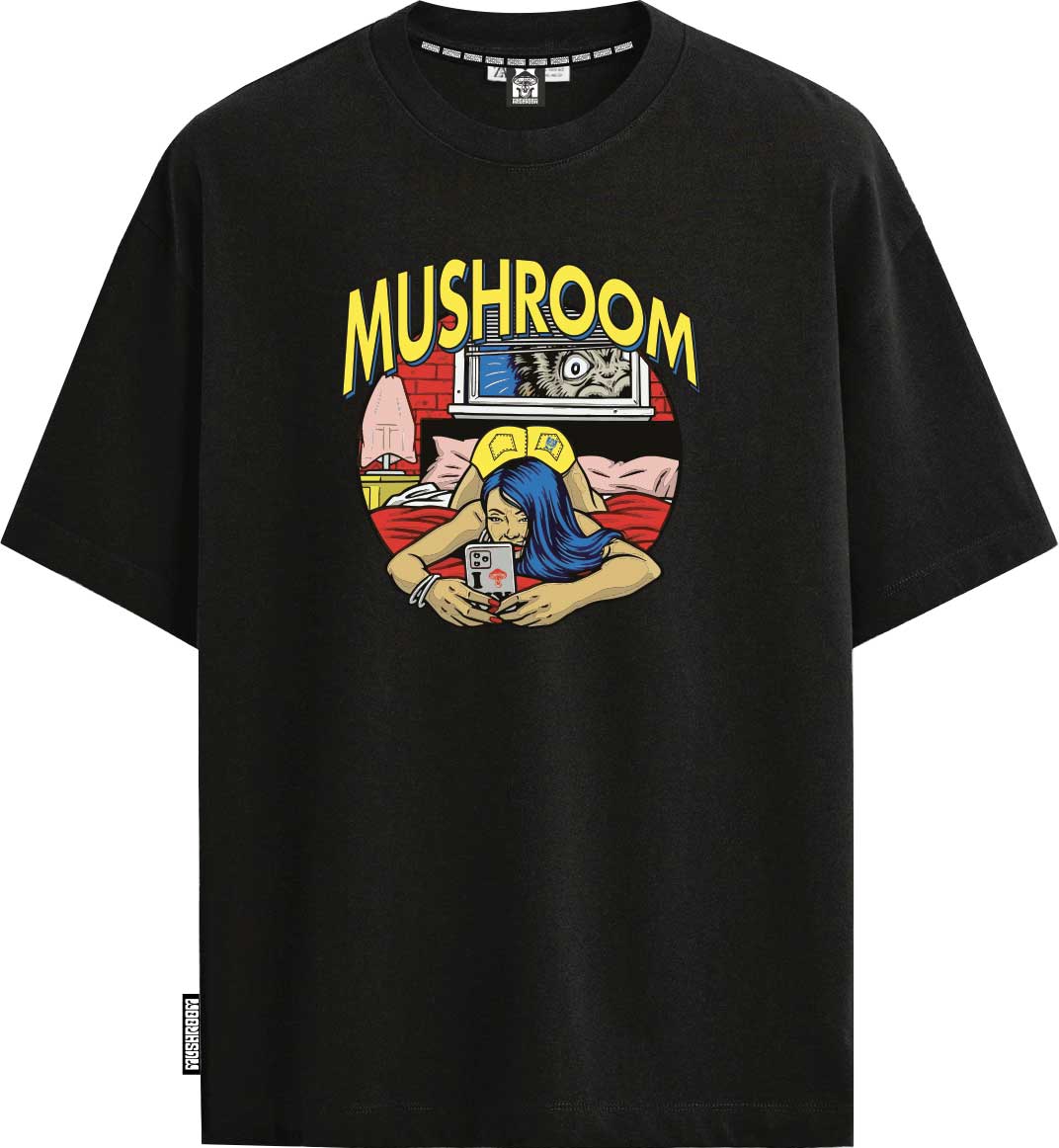 T-SHIRT M/M 100% COTONE SELFIE NERO