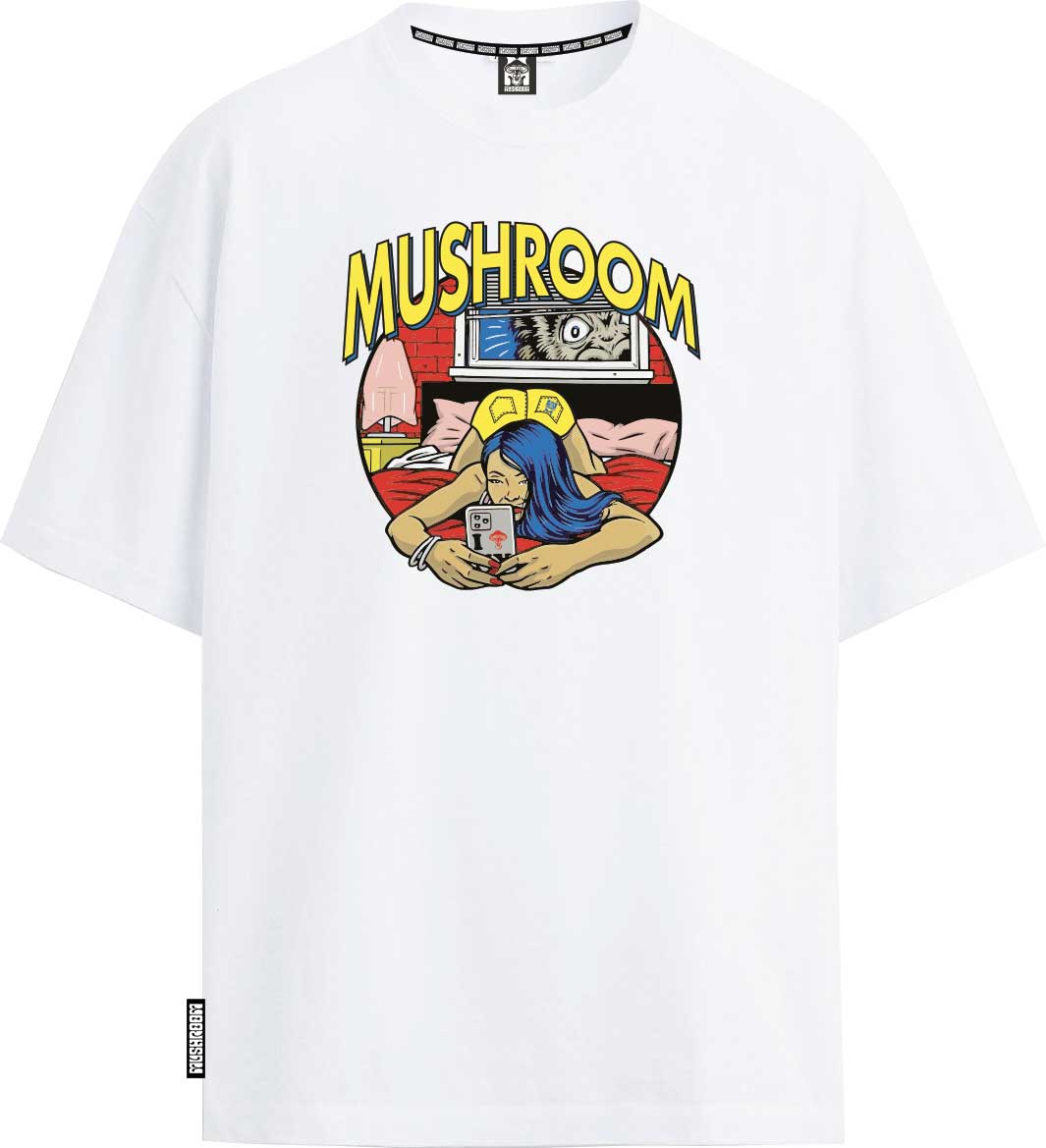 T-SHIRT M/M 100% COTONE SELFIE BIANCO