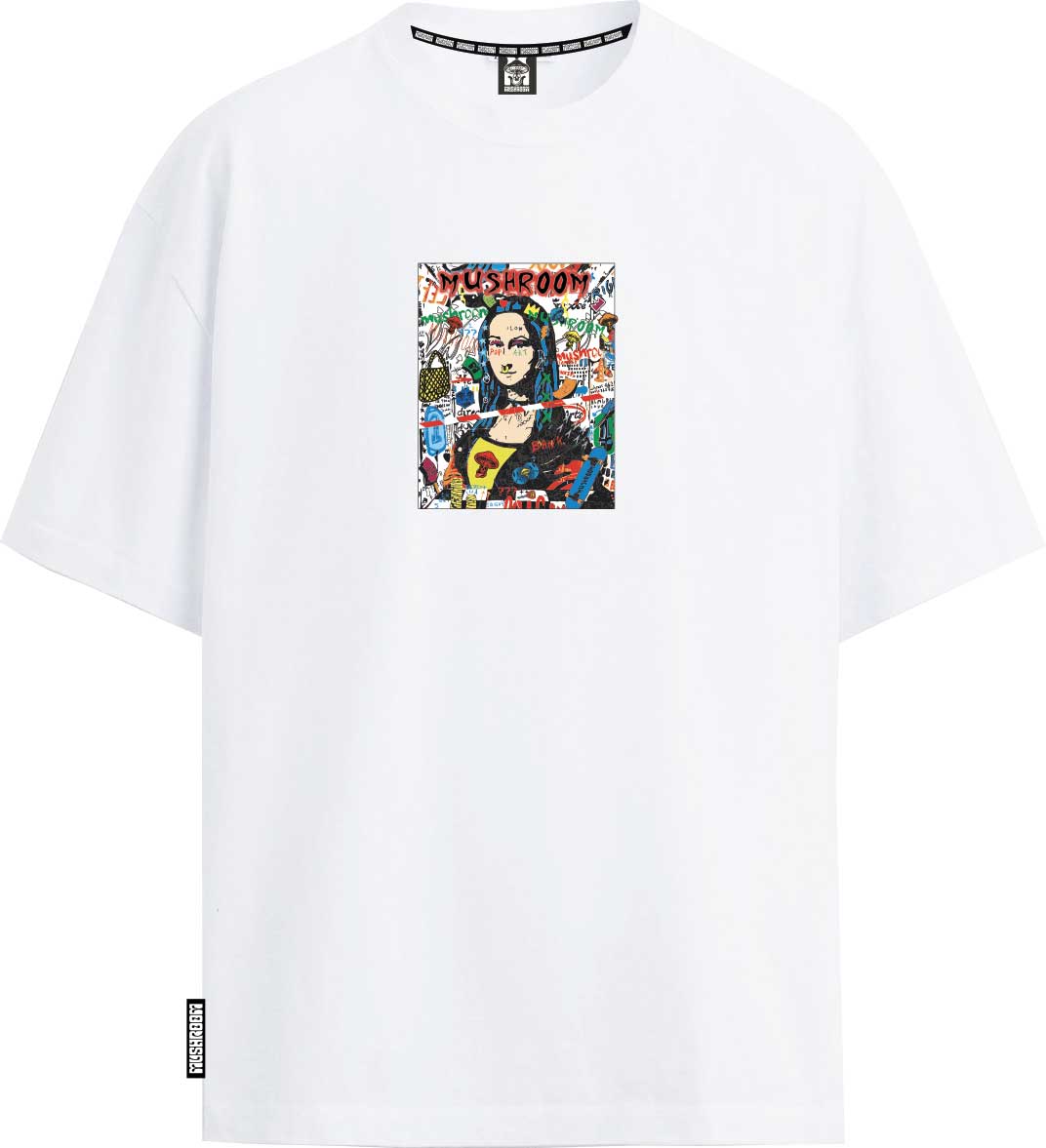 T-SHIRT BOX FIT M/M 100% COTONE GRAFFITI BIANCO