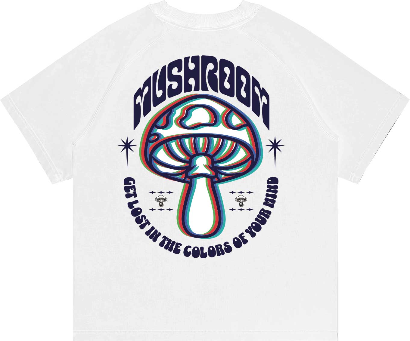 T-SHIRT RAGLAN M/M 100% COTONE COLORS 3D BIANCO